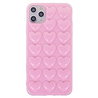 iPhone 11 Pro Max Case for Women, DMaos 3D Pop Bubble Heart Kawaii Gel Cover, Cute Girly for iPhone11 Pro Max 6.5 inch - Pink
