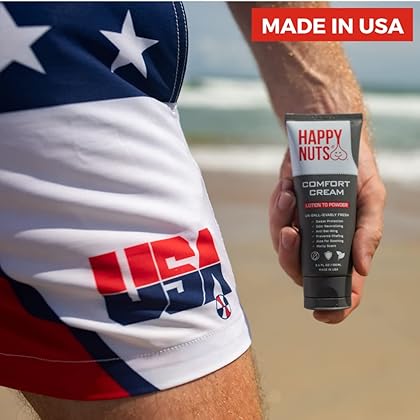 Happy Nuts Comfort Cream Deodorant For Men: Anti-Chafing Sweat Defense, Odor Control, Aluminum-Free Mens Deodorant & Hygiene Products for Men's Private Parts