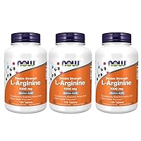 Now Foods L-Arginine 1000mg, 120 Tablets (Pack of 3)