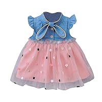 Children Place Big Girls Dresses Denim Outfits Clothing Kids Infant Girls Star Dresses Toddler Girls Easter Dress