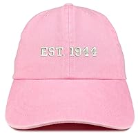 Trendy Apparel Shop EST 1944 Embroidered - 80th Birthday Gift Pigment Dyed Washed Cap