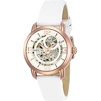 Invicta Women's Objet D'Art 36 mm Rose Gold Tone Stainless Steel Automatic Watch with Satin Band, White/Rose Gold, Black/Rose Gold, Black/Stainless Steel (Model: 22655, 22620, 22621, 22623)