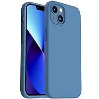 ORNARTO Shockproof Liquid Silicone Designed for iPhone 13 Case Gel Rubber Anti-Shock Cover Case Drop Protection 6.1inch-Blue