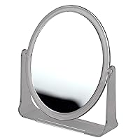 Home Basics Double Sided Tabletop and Countertop Mirror with Transparent Plastic Frame for Bedroom Table, Vanity or Bathroom, Clear (1 Pack)