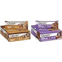 Quest Protein Bars Bundle - Chocolate Chip Cookie Dough and Caramel Chocolate Chunk, 1.76 Oz, 12 Ct