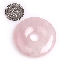 Rose Quartz Beads for Jewelry Making Natural Semi Precious Gemstone 40mm Donuts Rings JOE FOREMAN