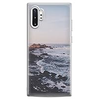 Case Compatible with Samsung S24 S23 S22 Plus S21 FE Ultra S20+ S10 Note 20 S10e S9 Man Dark Ocean Phone Slim fit Waves Clear Girls Sea Print Storm Design Flexible Silicone Cute View Women Art