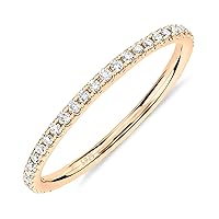 PAVOI 14K Gold Plated Solid 925 Sterling Silver CZ Simulated Diamond Stackable Ring Eternity Bands for Women
