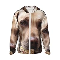 Dog Eats Ice Cream Cone Sun Protection Hoodie Jacket Lightweight Zip Up Long Sleeve sun hoodie with Pockets