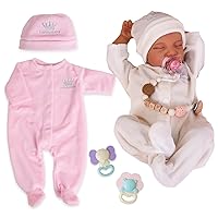 Aori Reborn Baby Dolls 18'' Biracial Newborn Dolls with Pink Outfit Accessories for 17-20 Inch Newborn Girl
