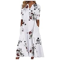 FQZWONG Summer Dresses for Women 2023 Casual Flowy A Line Going Out Sundresses Party Club Plus Size Elegant Vintage Dresses