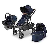 UPPAbaby Travel System, Includes Vista V2 Stroller + Mesa Max Car Seat Combo/Bassinet, Toddler Seat, Rain Shield, Storage Bag, Car Seat, Base + Robust Infant Insert Included/Noa (Navy)