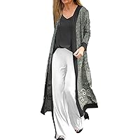 Fall Clothes For Women 2023,Long Cardigan For Women Fashion Casual Long Sleeve Retro Print Long Jacket Coat