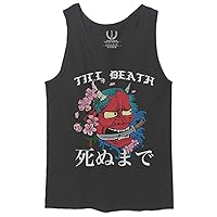 Front Demon Graphic Traditional Japanese Till Death Anime Aesthetics Men's Tank Top
