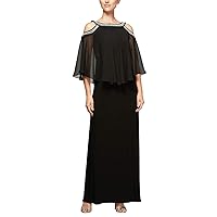 Alex Evenings Women's Cold Shoulder Popover Dress