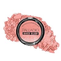 Palladio Baked Blush, Highly Pigmented Shimmery Formula, Easy to Blend and Highly Buildable, Apply Dry for a Natural Glow or Wet for a Dramatic Luminous Look, Long Lasting for All day Wear, Berry