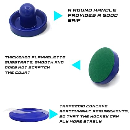 INSCOOL Air Hockey Pushers and Air Hockey Pucks Air Hockey Paddles, Goal Handles Paddles Replacement Accessories for Game Tables(4Pushers, 8Pucks)