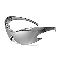 FEISEDY Futuristic Sunglasses, Fashion Alien Y2K Wrap Around for Women Men B4135