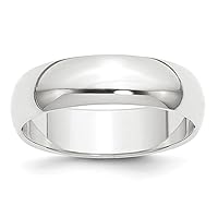 Sonia Jewels Platinum 6mm Plain Classic Dome Wedding Band Ring