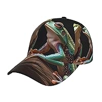 Two Frogs Hat for Women Men Classic Baseball Cap Golf Dad Hat Adjustable Sport Hats Black