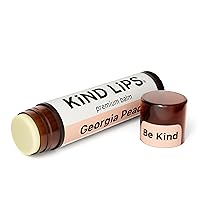 Kind Lips Lip Balm - Nourishing & Moisturizing Lip Care for Dry Lips Made from Shea Butter, Beeswax with Vitamin E | Georgia Peach Flavor | 0.15 Ounce (Single Tube)