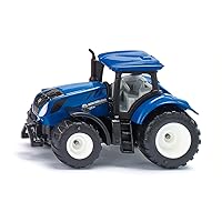 SIKU 1091, New Holland T7.315 Tractor, Metal/Plastic, Blue, Detachable cab and Trailer Hitch