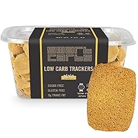 Smart Carbs Almond Flour Crackers - Plain Low Carb Trackers Snacks Sugar Free Cookies, Gluten Free, Keto Crispy Bites, Kosher, and Zero Trans Fat, Healthy Protein Diabetic Dessert Low Sugar Food, 3oz