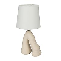 Bloomingville Ceramic Table Lamp with Volcano Finish, White