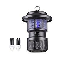 OMT-L20 Indoor & Outdoor Electric Insect Trap, Catcher & Killer Lamp for Mosquitoes, Biting Flies, Wasps, Moths, Sink Bugs, No-See-Ums and More with Light Attraction and Fan Suction, Gray