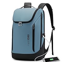 BANGE Business Smart Backpack Waterproof fit 15.6 Inch Laptop Backpack with USB Charging Port,Travel Durable Backpack (light blue, Medium)
