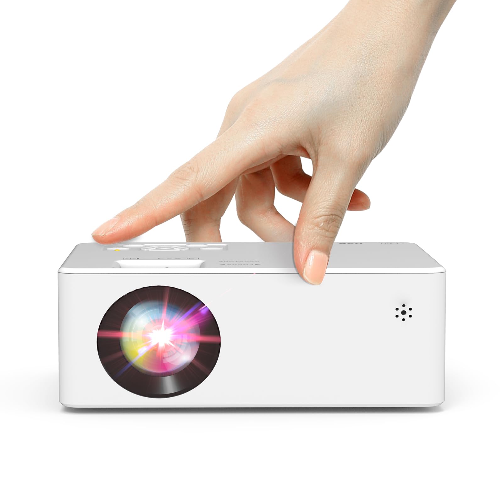 Mini Projector with Tripod, Portable Projector for Iphone, 9500Lumens Full HD 1080P Supported Movie Projector, Portable Video Projector Compatible with TV Stick, Phone, HDMI, USB, TF