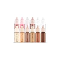 TEMPTU S/B Silicone-Based Airbrush Foundation, Blush, Highlighter Set: Long-Wear Makeup, Buildable Coverage Healthy, Hydrated Glow Luminous, Dewy Finish for All Skin Types, 12 Shades