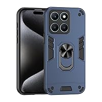 Compatible with Honor X6A 4G Phone Case with Kickstand & Shockproof Military Grade Drop Proof Protection Rugged Protective Cover PC Matte Textured Sturdy Bumper Cases (Color : Blue)
