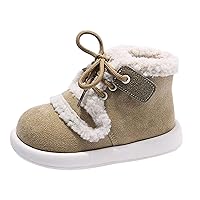 Fashion Winter Children Boots Boys And Girls Flat Ankle Boots Lace Up High Top Cotton Wool Little Girls Boots Size 12