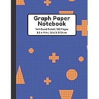 Graph Paper Notebook: 4x4 Quad Ruled Graph Paper | 120 Pages | Matte Cover | 8.5 x 11 In | Minimalist Geometric Pattern