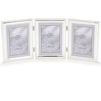 Lawrence Frames 510745T Silver Plated Double Bead Hinged Triple Picture Frame, 4 by 5-Inch
