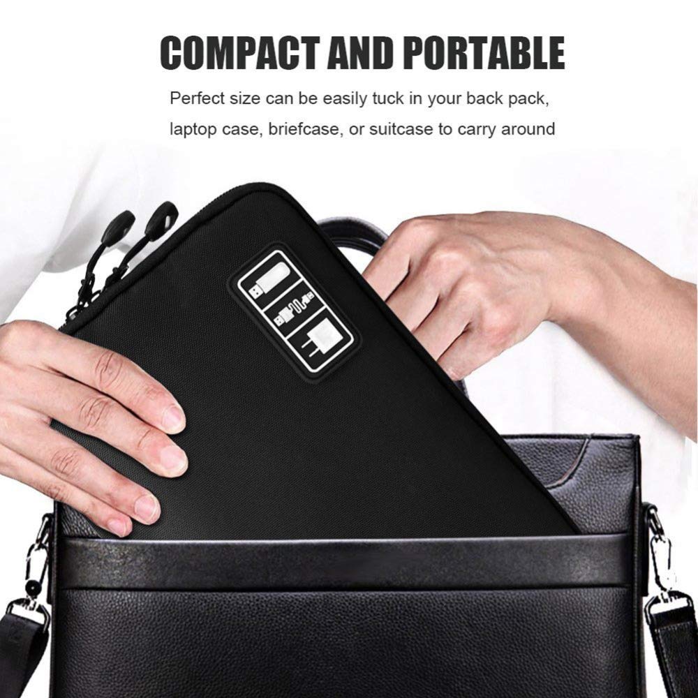 Electronics Organizer, OrgaWise Electronic Accessories Bag Travel Waterproof for iPad Mini, Kindle, Hard Drives, Cables, Chargers