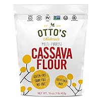 Otto's Naturals Cassava Flour, Gluten-Free and Grain-Free Flour For Baking, Certified Paleo & Non-GMO Verified, Made From 100% Yuca Root, All-Purpose Wheat Flour Substitute, 1 Lb. Bag
