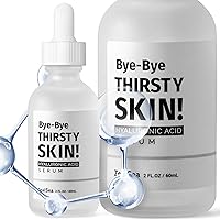 2oz Pure Hyaluronic Acid Serum for Face, Hydrating Facial Serum for Smoothing Fine Lines with Niacinamide and Ceramides for All Skin Types - Paraben Free and Fragrance Free