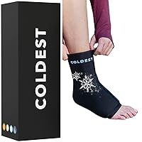 Coldest Ankle Foot Ice Pack Wrap 360, Reusable Cold Ice Gel Pack with Adjustable Brace for Sprained Ankles, Plantar Fasciitis, Achilles, Tendonitis, and Swelling Feet, Hot and Cold Therapy