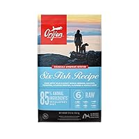 ORIJEN Six Fish Dry Dog Food, Grain Free and Chicken Free Dog Food, Fresh or Raw Ingredients, 23.5lb