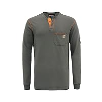 FR Shirts Flame Resistant Shirts FR T Shirt NFPA2112/CAT2 7oz Men's Long Sleeve Fire Retardant Henley Shirts