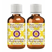 dève herbes Pure Linallol Essential Oil (Ocimum basilicum L) Natural Therapeutic Grade Steam Distilled (Pack of Two) 100mlx2 (6.76 oz)