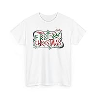 First Christmas New Family Member Santa’s Present Festive Tee Babyhood Lovely Toy Unisex Heavy Cotton T-Shirt White