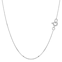 Jewelry Affairs 14k Real Solid Gold Box Style Chain Necklace, 0.45mm