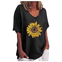 Women's Summer Fashion Blouse Printing Round Neck Comfortable Plus Size Tops Short Sleeve Loose T Shirts Tees