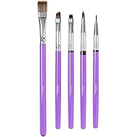 Wilton 5-Piece Decorating Brush Set - Food Safe Decorating Brushes for Dusting Edible Glitter and Painting with Edible Color on Treats, Synthetic Bristles