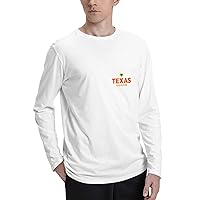 Men's T-Shirt Logo Long Sleeve Crew Neck Tshirt for Men Cotton Tee Shirts Work/Daily Clothes Uniform Tops