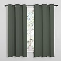 NICETOWN Blackout Curtain Panels, Home Decoration Thermal Insulated Solid Grommet Blackout Drape for Dining Room (Dark Mallard, 1 Pair, 42 by 63-Inch)