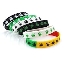 420 Leaf Silicone Wristbands Rubber Bracelet